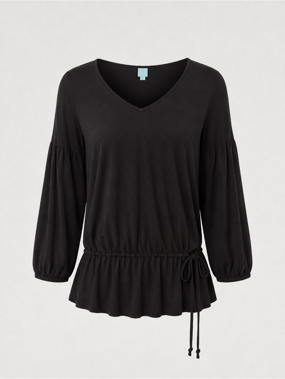 NWT SHU SHU Brown Long Sleeve Knit Tunic Top Drawstring Waist Size M